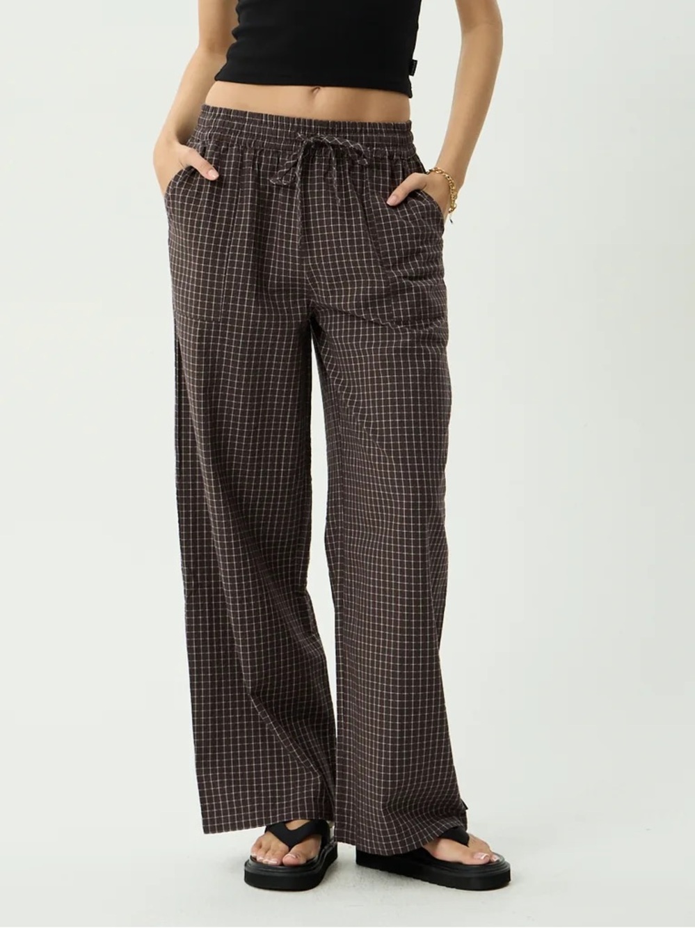 Afends Harriet Seersucker Wide Leg Pant